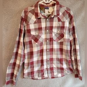 Patagonia Organic Cotton Mens Button Up Long Sleeve Shirt Large.
